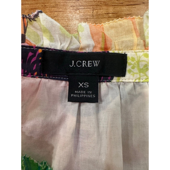 J Crew Animal Print Mini Dress XS Cotton Tiered Boho - Picture 8 of 13